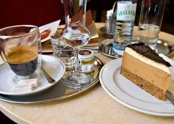 Cafe Museum Hazelnut caramel cream cake, Vienna. Photo by Piotr Ilowiecki.