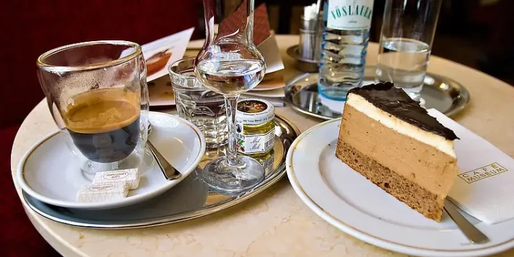 Cafe Museum Hazelnut caramel cream cake, Vienna. Photo by Piotr Ilowiecki.