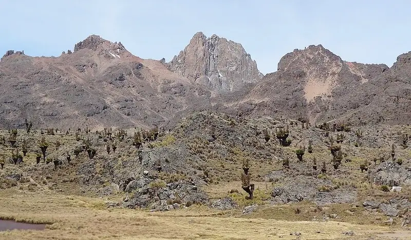 Looking back at Mount Kenya from the Chogoria route. Photo by Kathryn Bullock.