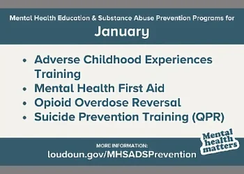 Loudoun Offers Mental Health Education & Substance Abuse Prevention Training. Artwork by Loudoun County.