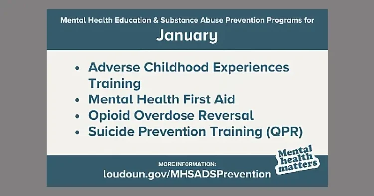 Loudoun Offers Mental Health Education & Substance Abuse Prevention Training. Artwork by Loudoun County.