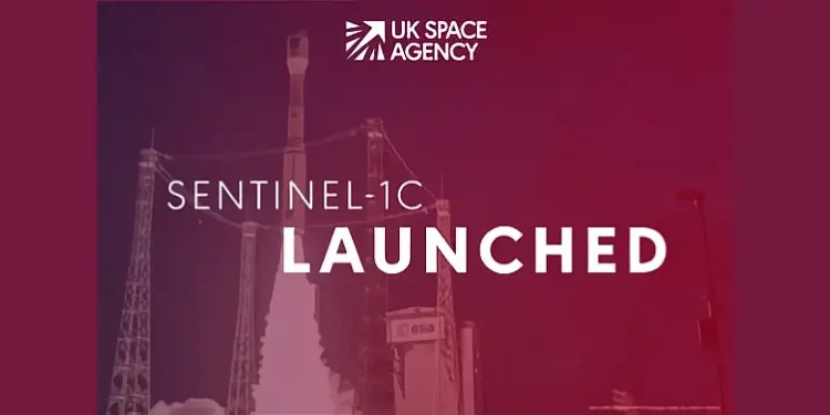 Sentinel-1C Launched. Artwork by the UK Space Agency.