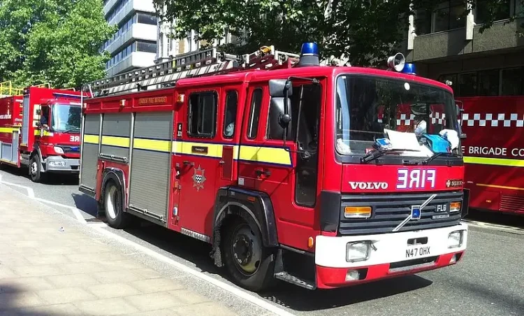 Fire engine on the Strand in London. Photo by Ben Sutherland.