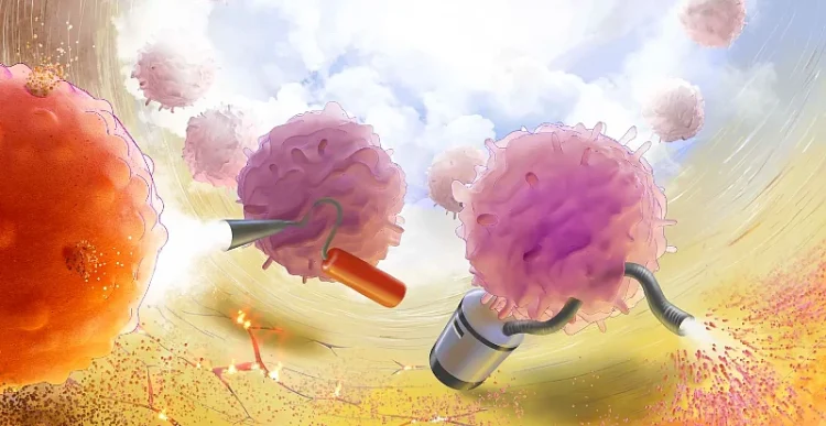 In a study, researchers engineered human T cells to suppress the immune system’s response in targeted areas of the body. Photo by Donny Bliss and the NIH.