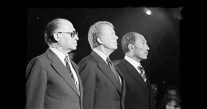 President Anwar Sadat, and U.S. President Jimmy Carter, and Israeli Prime Minister Menachem Begin. Photo by Sowr