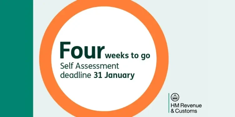 Self Assessment Four weeks to go. Artwork by HMRC.
