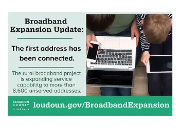 Broadband availability to First Area in Western Loudoun. Artwork by Loudoun County.