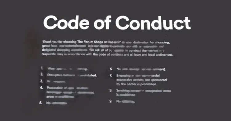 Code of Conduct. Photo by Daryl Mitchell.