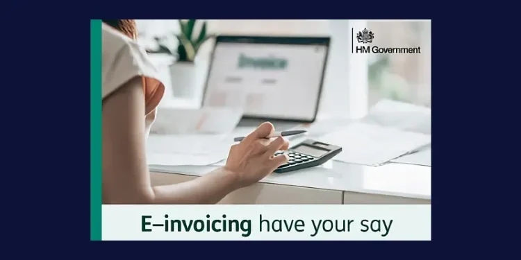 E-Invoicing, Have your say. Artwork by HMRC.