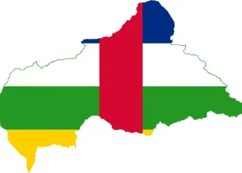 Flag map of the Central African Republic. Photo by Darwinek.