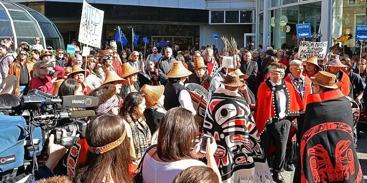 Haida Nation stands against Enbridge. Photo by Jeremy Board.