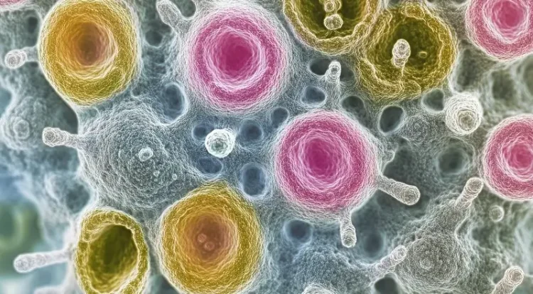 Norovirus under a microscope. Photo by Tim Reckman.