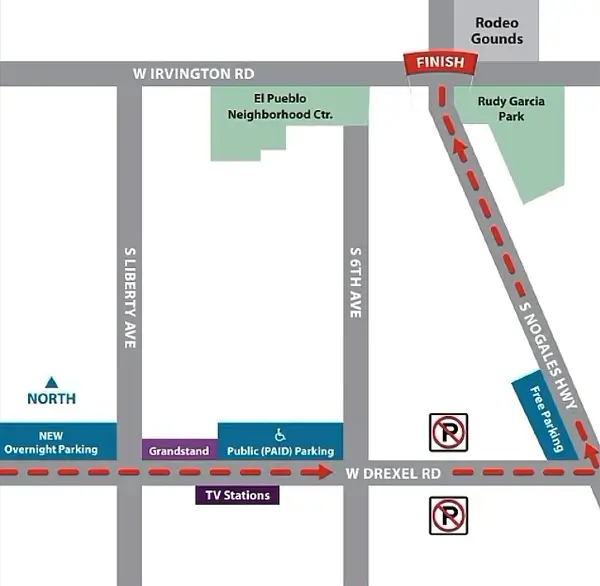 Rodeo Parade Map. Artwork by Sun Tran.