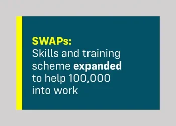 SWAPs skills and training scheme expansion. Artwork by Dept. for Work and Pensions.