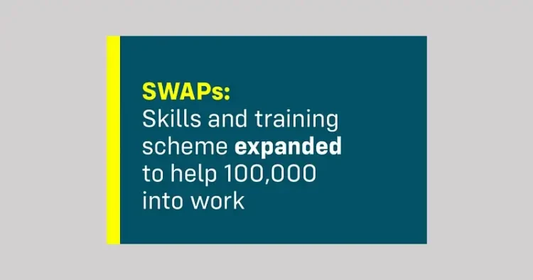 SWAPs skills and training scheme expansion. Artwork by Dept. for Work and Pensions.