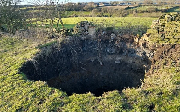 The shaft collapse in Bishop Auckland. Photo by the MRA.