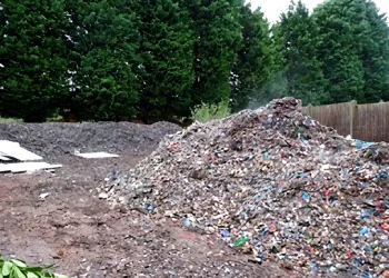 A pile of waste at the site in Staffordshire. Photo by the Environment Agency.