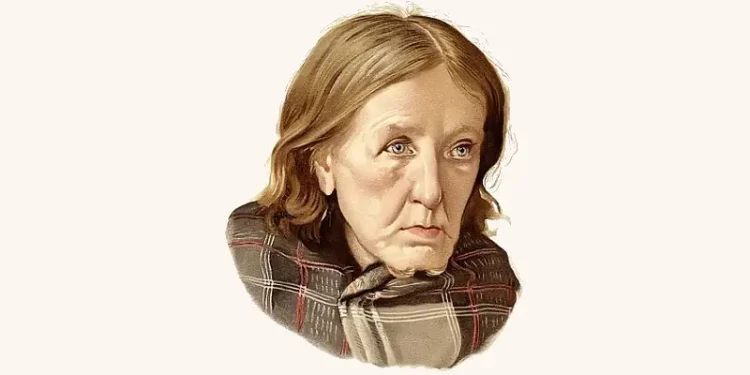 A woman diagnosed as suffering from chronic dementia. Artwork by an unknown artist.