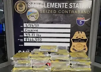 Agents from the San Clemente Station conducted a vehicle stop and found 19 packages of cocaine hidden inside the trunk. Photo by CBP.