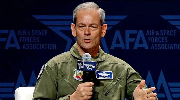 Air Force Gen. Ken Wilsbach speaks at the 2025 Air and Space Forces Association Warfare Symposium in Aurora, Colo., March 4, 2025. Photo by AFA Symposium.