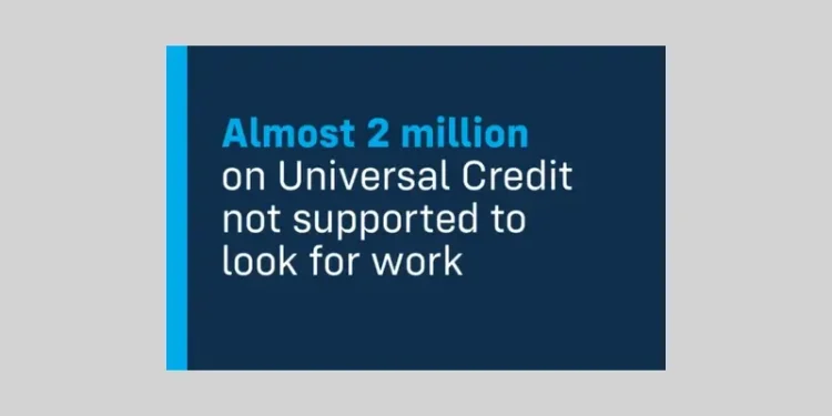 Almost 2 million on Universal Credit not supported to find work. Artwork by Department for Work and Pensions.