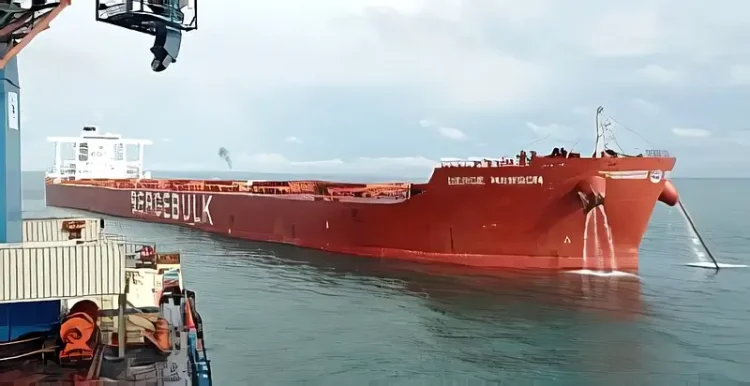 BergeMawson at anchor. Photo by Komite Nasional Keselamatan Transportation.