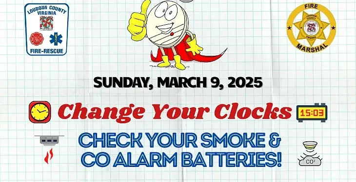 Change Your Clocks & Check Your Smoke Alarm Batteries. Photo by Loudoun County.