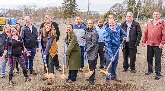 City of Hillsboro leaders & staff celebrate the groundbreaking. Photo by City of Hillsboro.