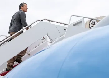 Defense Secretary Pete Hegseth departs Joint Base Andrews, Md., with Vice President JD Vance to assess the operational control of the U.S.-Mexico border in Laredo, Texas, March 5, 2025. Photo by NPO Kubitza
