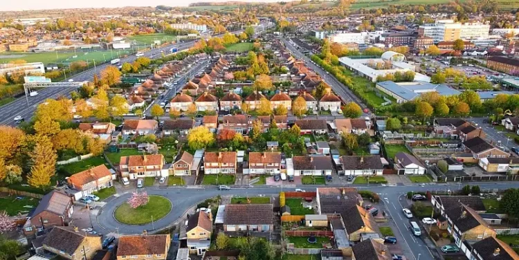 Housing project from the air. Photo by the Ministry of Housing, Communities and Local Government.
