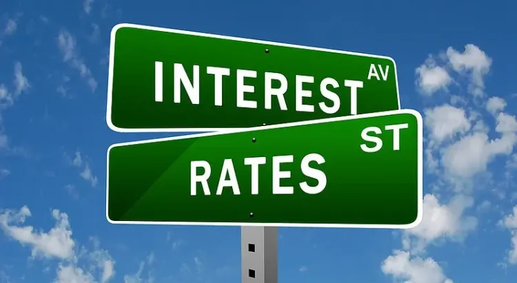Interest Rates signs. Artwork by 401k.
