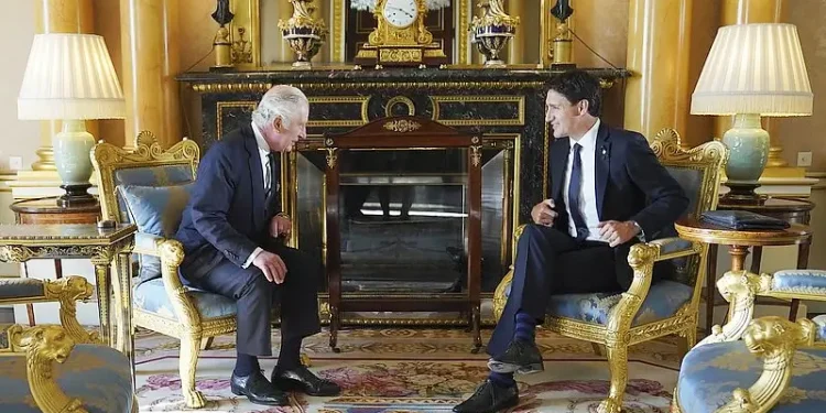 King Charles III with Justin Trudeau. Photo by donotspeakasloudasmyheart.