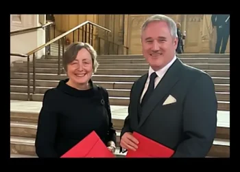 Permanent Secretary of GLD Susanna McGibbon KC and Douglas Wilson KC OBE. Photo by Government Legal Department.