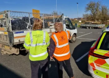 Some vehicles were found to be carrying waste unlawfully. Photo by Environment Agency.