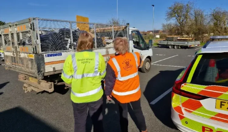 Some vehicles were found to be carrying waste unlawfully. Photo by Environment Agency.
