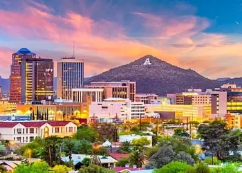 Tucson with a beautiful sunset. Photo by the City of Tucson.