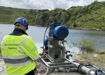 A disused China clay pit that now holds water for use elsewhere. Photo by the Environment Agency.