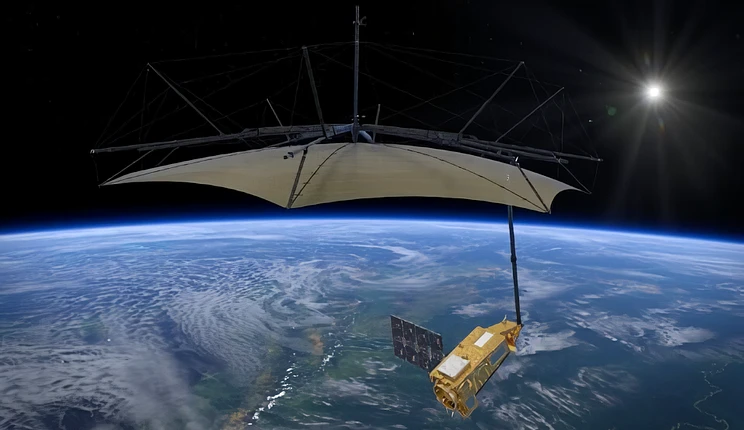 Artist's impression of Biomass in orbit. Photo by ESA and ATG medialab.
