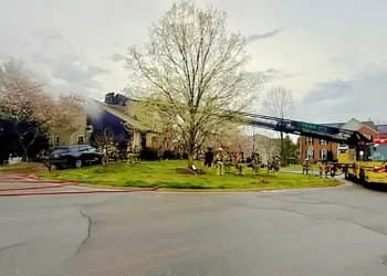 Ashburn Garage Fire Displaces Three Residents. Photo by Loudoun County Fire Department.