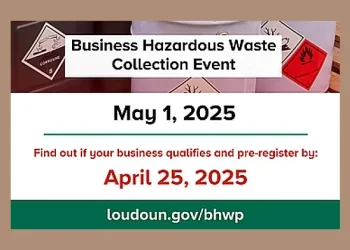 Business Hazardous Waste Collection Event May 1 - Deadline to Register is April 25. Artwork by Loudoun County