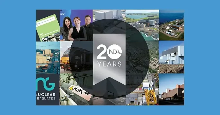 Celebrating 20 years of the NDA. Artwork by the Nuclear Decommissioning Authority.