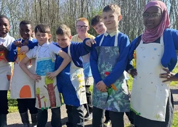 Children in Year Five and Six designed animal costumes based on their interpretation of Tilery Park. Photo by the UK Government.