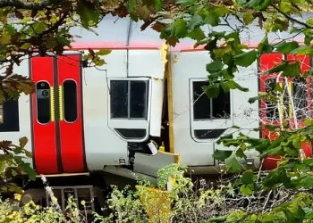 Collision between passenger trains near Talerddig, 21 October 2024. Photo by the RAIB.