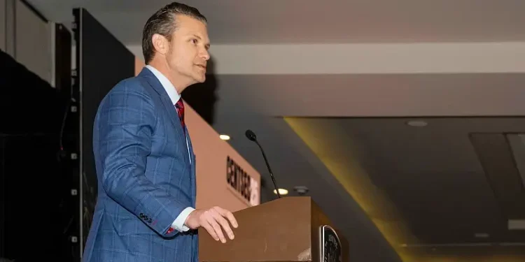 Defense Secretary Pete Hegseth provides opening remarks at the Central American Security Conference in Panama City, April 9, 2025. Photo by Air Force M Keech.