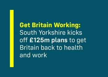 Get Britain Working - South Yorkshire leads the way. Artwork by Department for Work and Pensions.