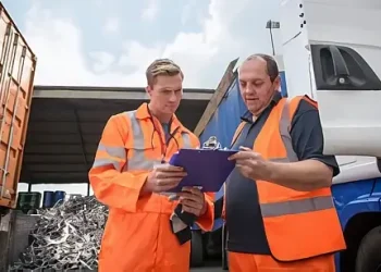 Hi vis clipboard officer. Photo by the Department for the Environment.