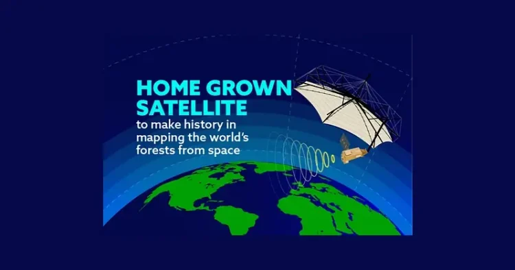 Home Grown Satellite. Mapping Forests. Artwork by the Department for Science and Innovation and Technology.