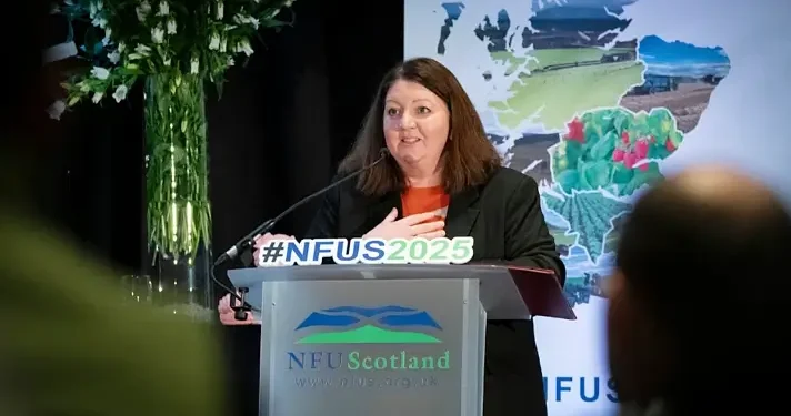 Minister McNeill's speaking at the NFUS 2025. Photo by the Scotland Office.