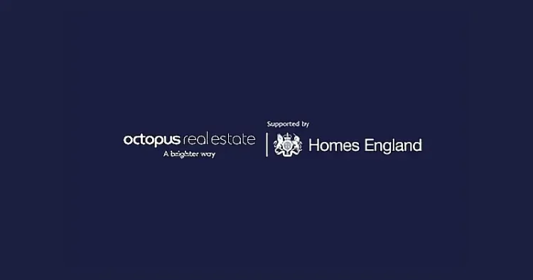 Octopus Real Estate supported by Homes England. Artwork by Homes England.
