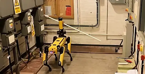 Robot dog safely removing contaminated parts. Photo by the Nuclear Decommissioning Authority.